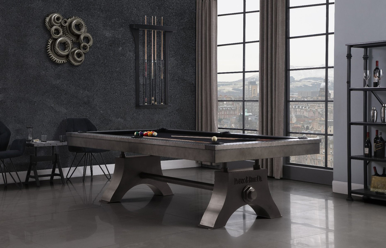 Plank and Hide Jaxx Pool Table - 8 Feet, Gunmetal Grey