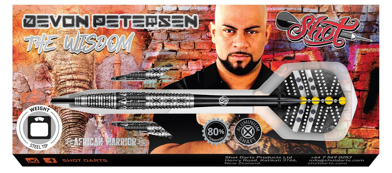 Devon Petersen Wisdom Steel Tip Dart Set 23gm - Prestige Billiards
