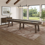 Isaac Shuffleboard Table | 12 foot and 14 foot | Silvered Ash finish | Plank and Hide | SKU# 11052