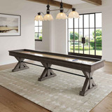 Otis Shuffleboard Table | 12 or 14 Foot | Smokehouse and Weathered Grey | Plank and Hide