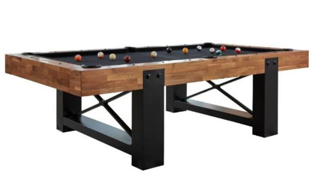 Knoxville Pool Table | 8 Foot | Acacia &Matte Black | American Heritage Billiards
