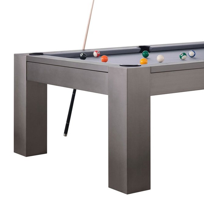 Maxwell Steel Pool Table | 8 foot | Gun Metal Grey | Plank and Hide