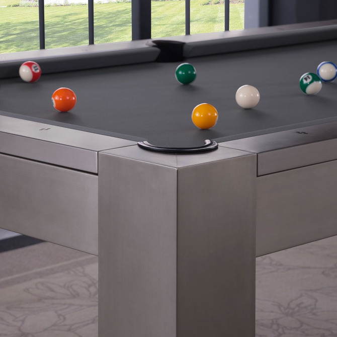 Maxwell Steel Pool Table | 8 foot | Gun Metal Grey | Plank and Hide