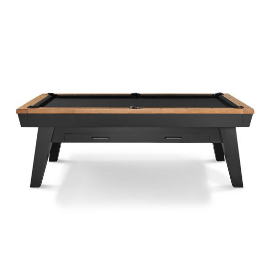 Jensen Pool Table with Accessory Drawer | 8 foot | Black & Pecan | Plank and Hide