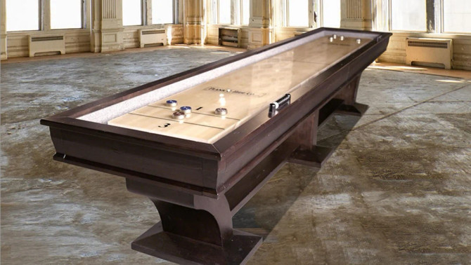 Paxton Shuffleboard Table | 12 or 14 foot | Sable finish |Plank and Hide