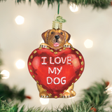 I Love My Dog Heart Ornament