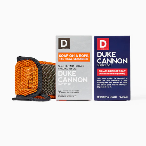 Duke Cannon Soap on a Rope Tactical Scrubber set