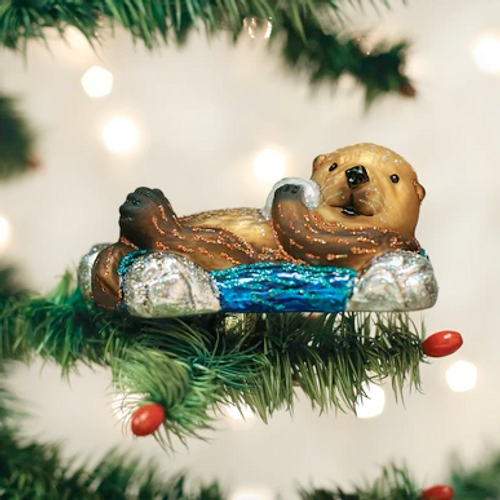Floating Sea Otter ornament
