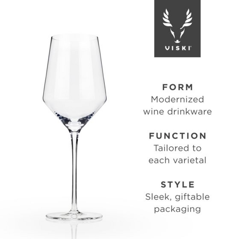 VISKI Angled Crystal Wine Glass Chardonnay 13 oz - Ec'clectibles