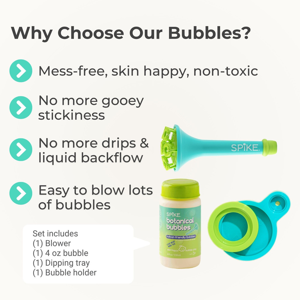 Sensory Bubble Play Skin Happy Botanical Bubbles & Blower Set  (3 Colors)