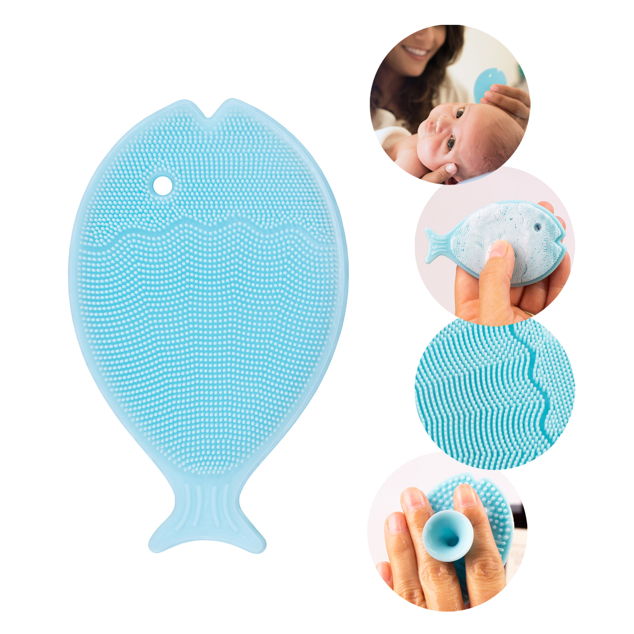 Innobaby Bathin' Smart Silicone Mini Fish Scrub with Suction Cup