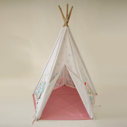 Play Tent with Floor Mat and Solid Pine Poles, 59" X 51" NORWEGIAN