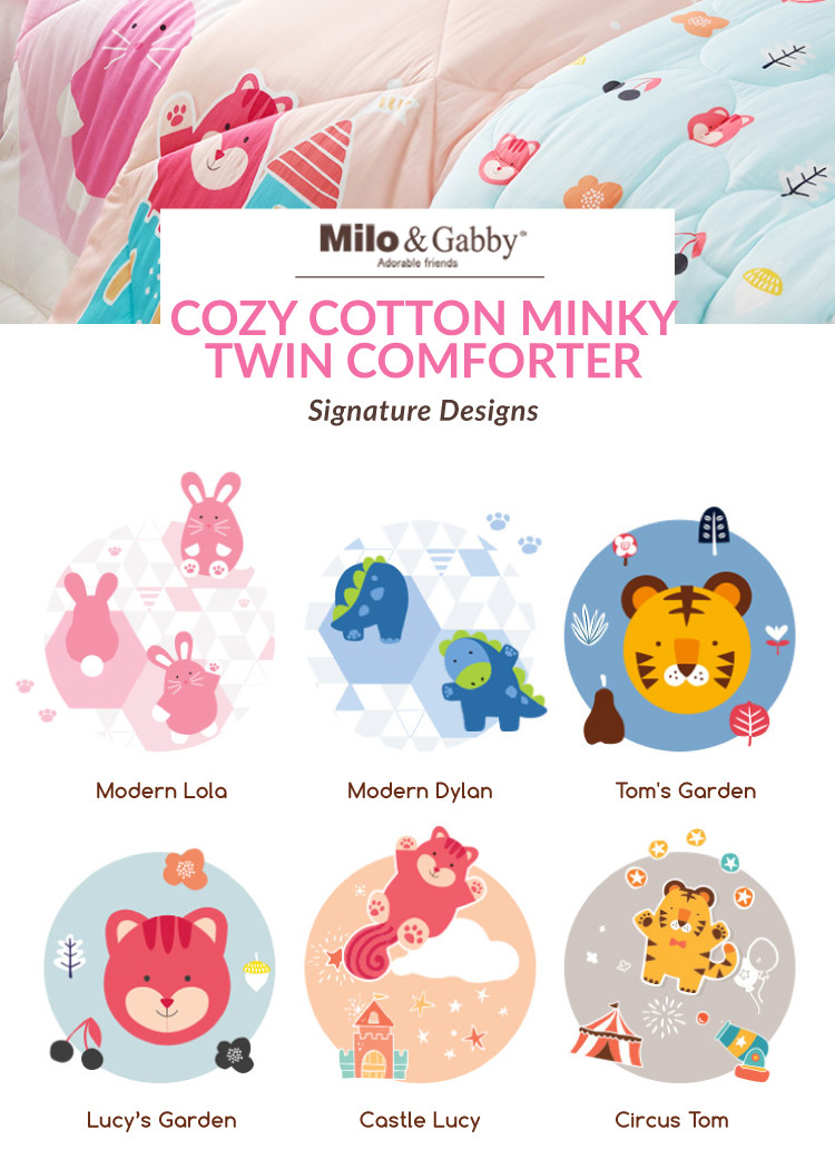 Milo & Gabby Cozy Cotton Minky Twin Comforter