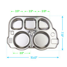 DIN DIN SMART STAINLESS DIVIDED PLATTER WITH SECTIONAL LID - 2 PACK! (MULTIPLE COLORS)