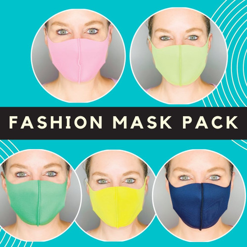ADULT MASKS / ANTIMICROBIAL / 5 PACK VALUE SET / MULTI COLOR