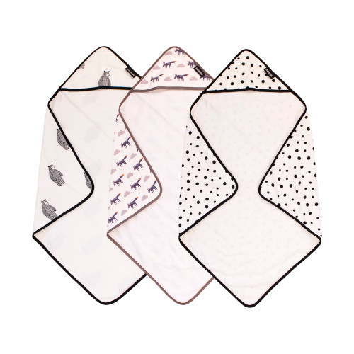 Dono&Dono Hooded Cotton Muslin Towel for Infants and Babies (Various Patterns)