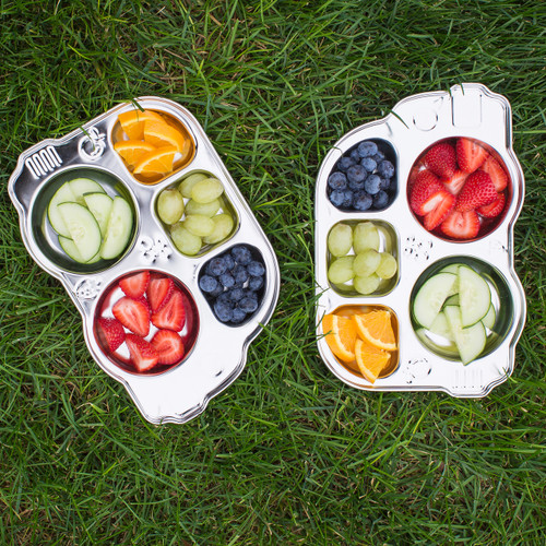 DIN DIN SMART STAINLESS DIVIDED PLATTER WITH SECTIONAL LID (MULTIPLE COLORS)