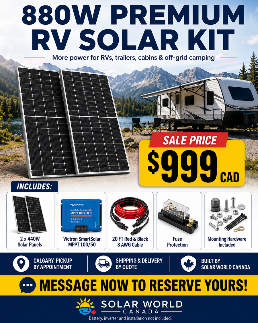 RV solar kits with Victron equipment from Solar World Canada