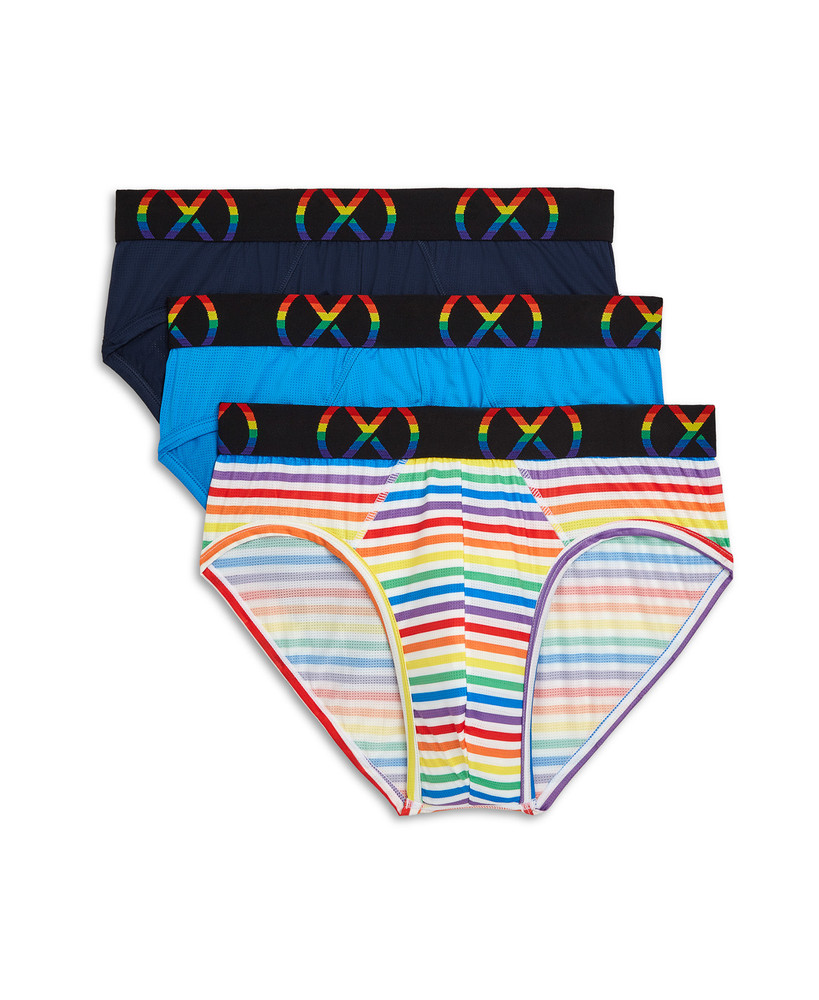 2(x)ist - (x)Pride Mesh Brief 3-Pack - Rainbow