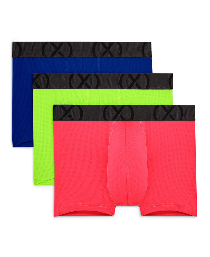 2(x)ist - (X) Sport Mesh No Show Trunk 3-Pack - Blue/Green/Pink