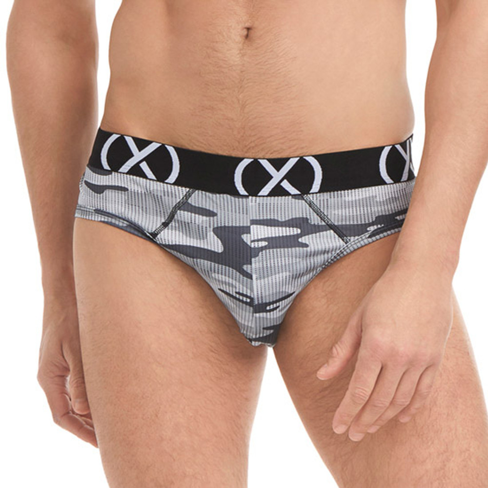 2(x)ist - (X) Sport No Show Brief 3-Pack - Black/Lead/Camo Gray