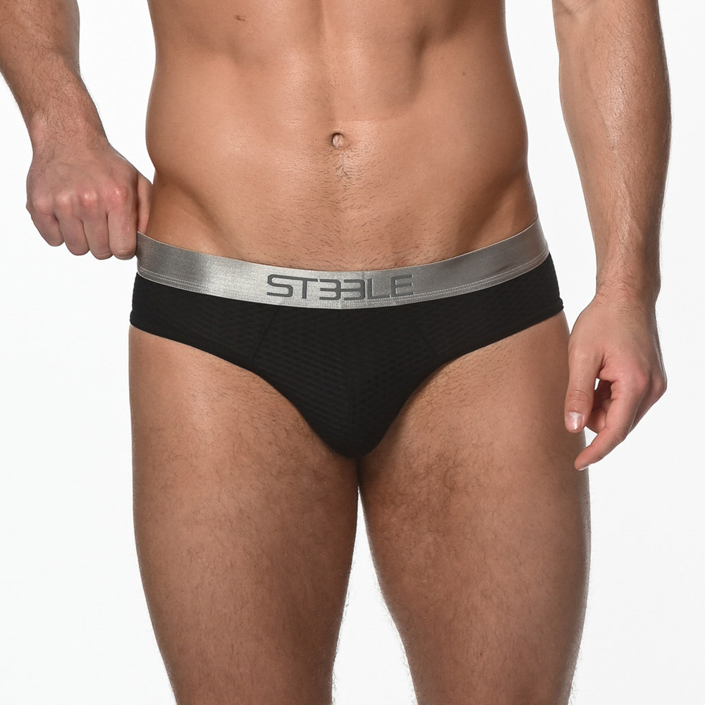 St33le - Diamond Mesh Briefs - Blackv