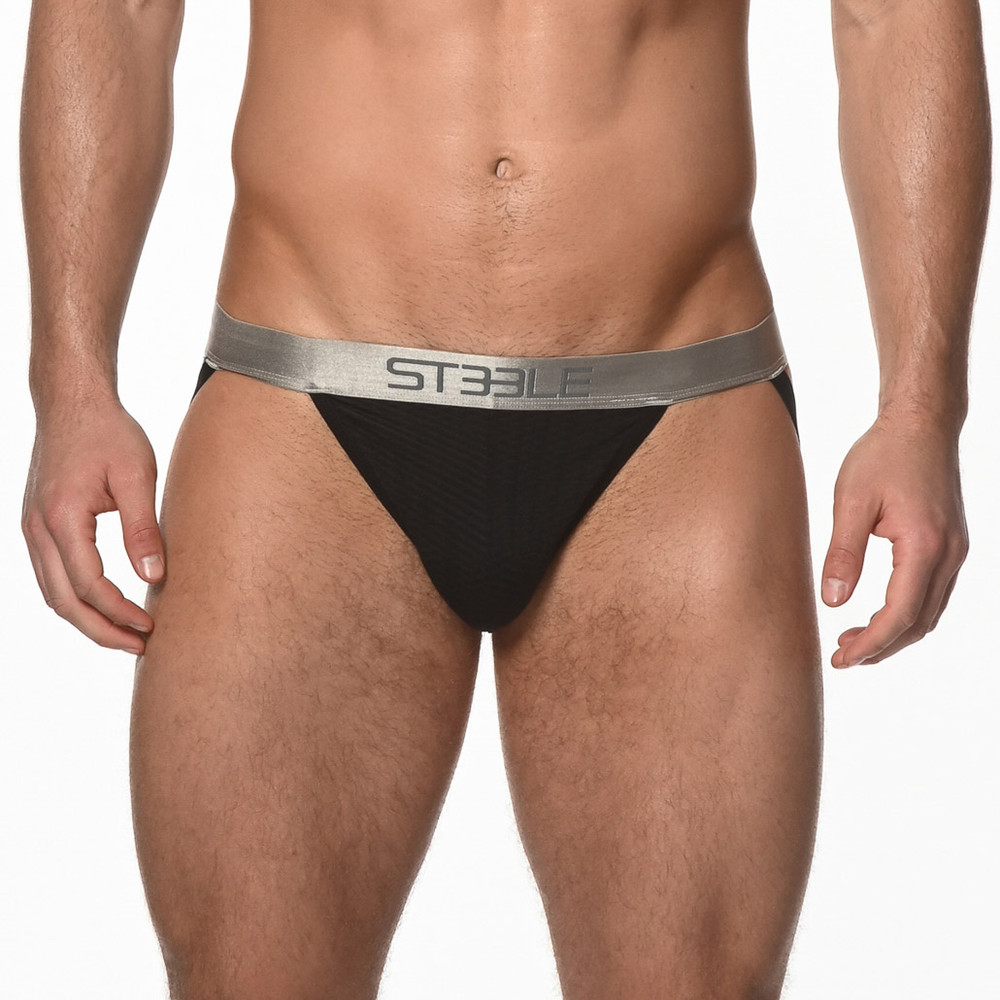 St33le - Diamond Mesh Jockstrap - Black