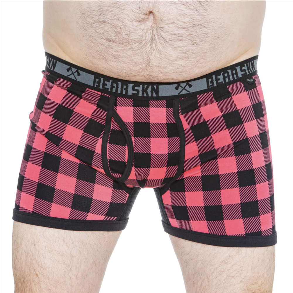 BEAR SKN - Bamboo Boxer Brief - Bearbie Pink Backwoods