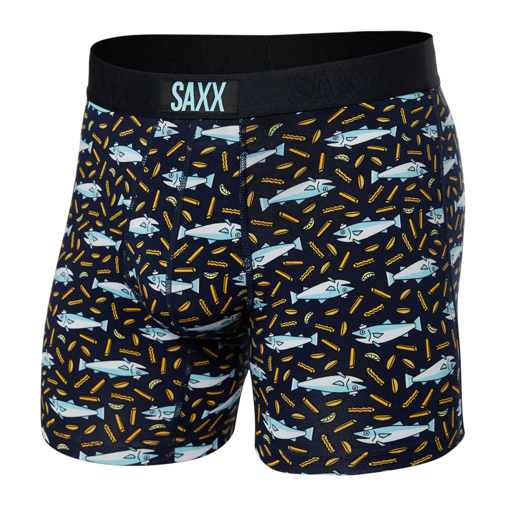 SAXX - Vibe Boxer Briefs - Fish & Chips Navy