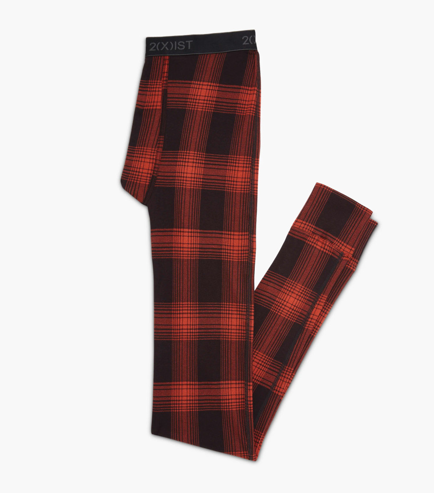 2(X)IST -Essential Cotton Long John Pant - Red/Black Plaid