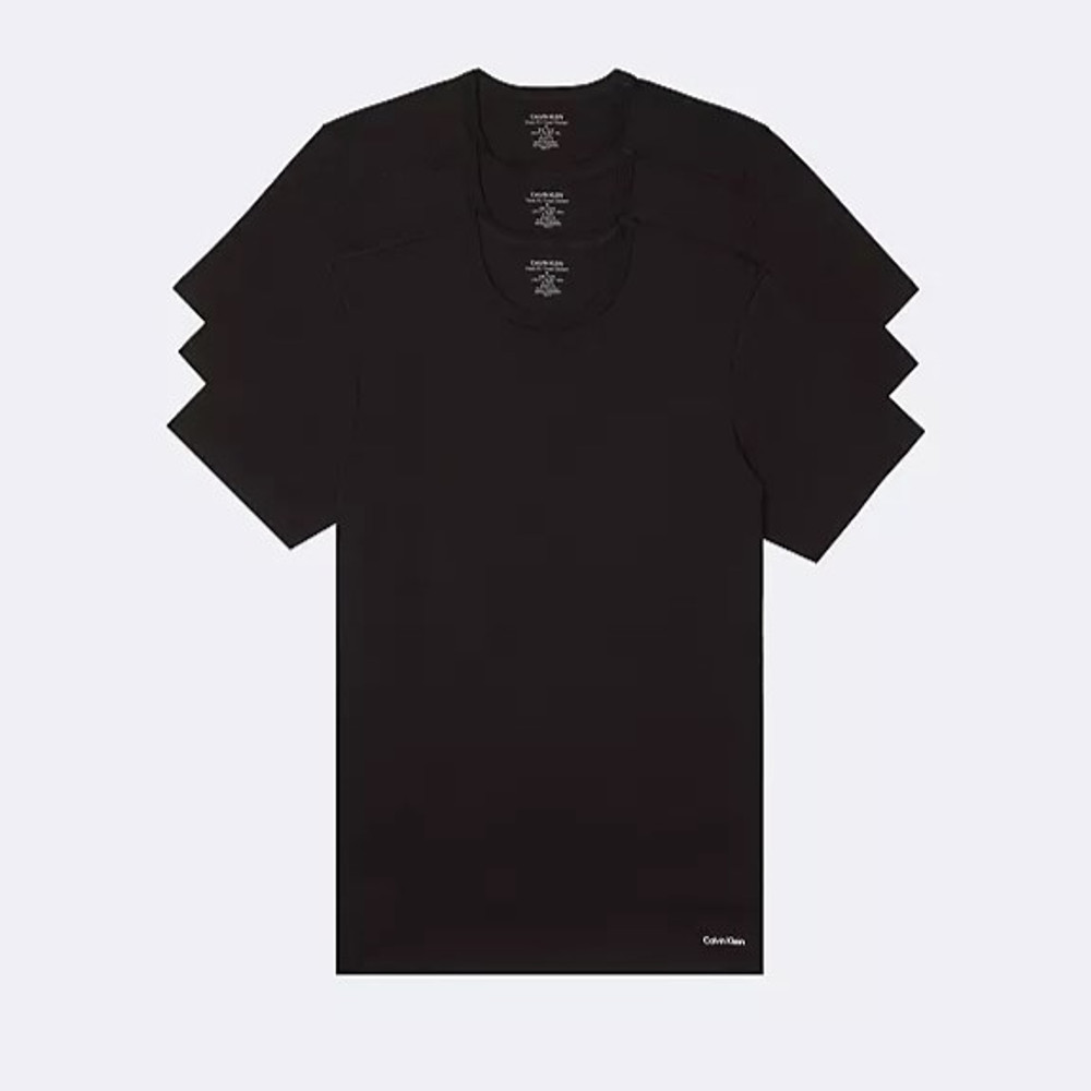 Calvin Klein - Cotton Slim Fit Crew Neck Shirts 3pk - Black