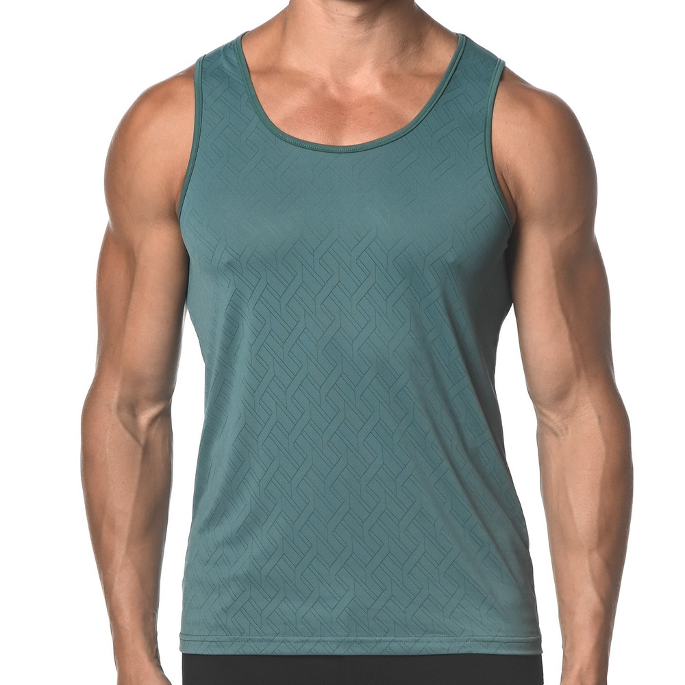ST33LE - Textured Mesh Tank Top - Aegean Angles