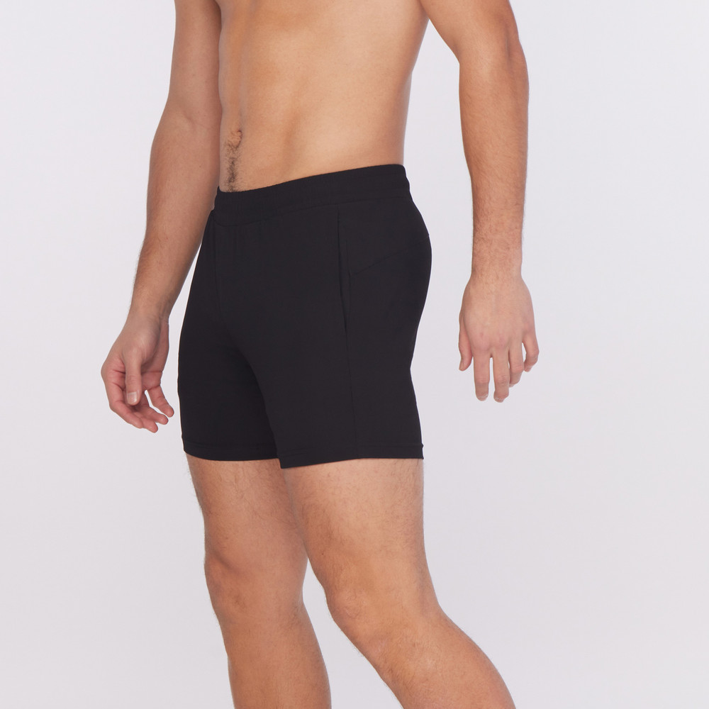 ST33LE - Textured Stretch Gym Shorts - Black