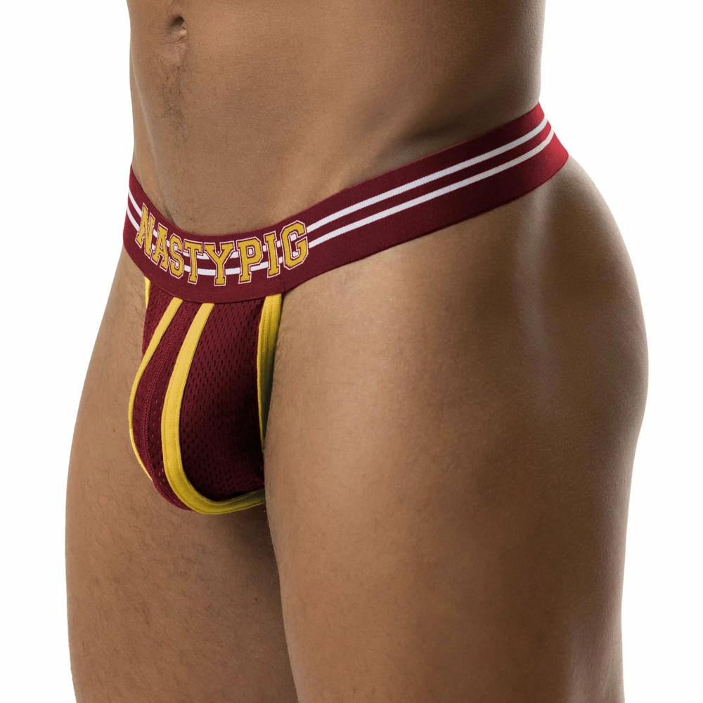 Nasty Pig - Varsity Thong - Burgundy/Goldenrod