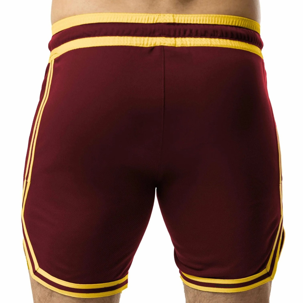 Nasty Pig - Varsity Rugby Short - Burgundy/Goldenrod