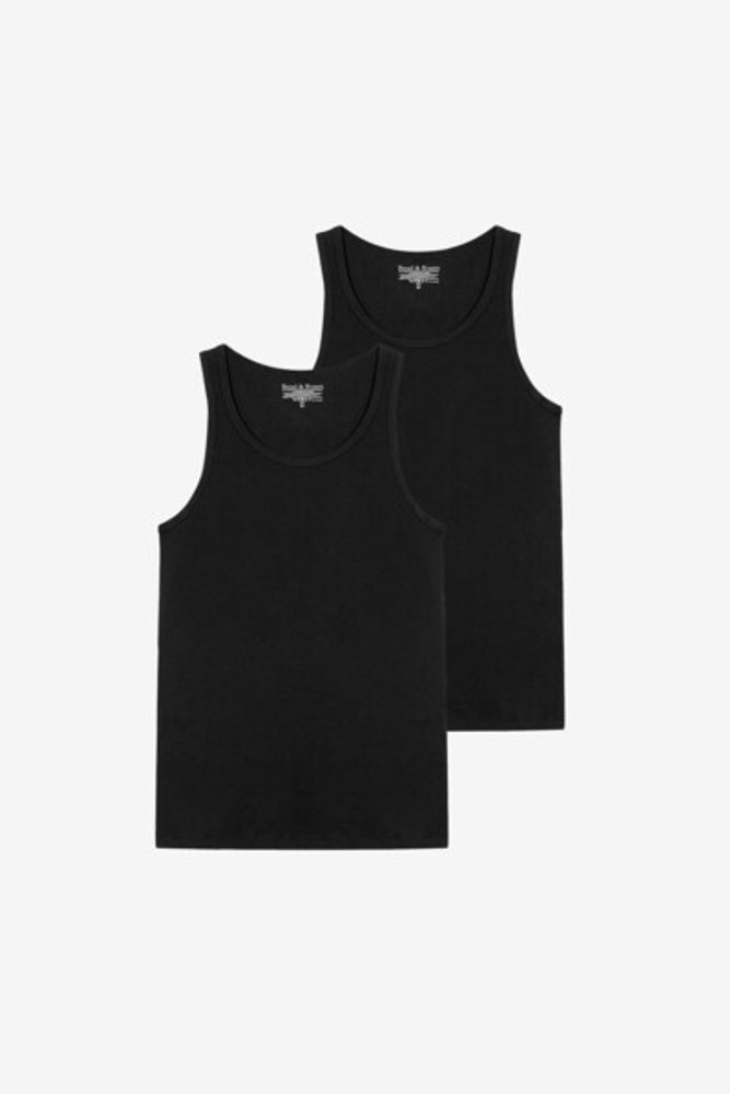 Bread & Boxers - Ribbed Tank Top - 2 Pack - Black