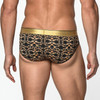 St33le - Cotton Print Low Rise Brief - Black/Gold Filigree
