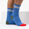 BillyBelt - Retro Cotton Crew Sock - Light Blue / Beige