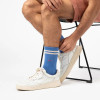 BillyBelt - Retro Cotton Crew Sock - Light Blue / Beige