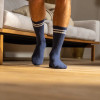 BillyBelt - Retro Cotton Crew Sock - Blue / White Stripe