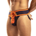 Jack Adams - Footballer Lace-Up Jockstrap - Navy/Orange