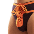 Jack Adams - Footballer Lace-Up Jockstrap - Navy/Orange