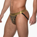 St33le - Cotton Print Low Rise Jockstrap - Black/Gold Filigree