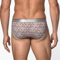 St33le - Microfiber Print Low Rise Brief - Navy/Amber Baroque