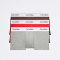 Calvin Klein - Modern Cotton Stretch Trunks 3pk - Grey Heather, Mahogany, Rouge