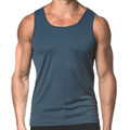 ST33LE - Textured Mesh Tank Top - Turquoise Angles