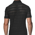 ST33LE - Stretch Knit Lace Gossamer Shirt - Black Darts