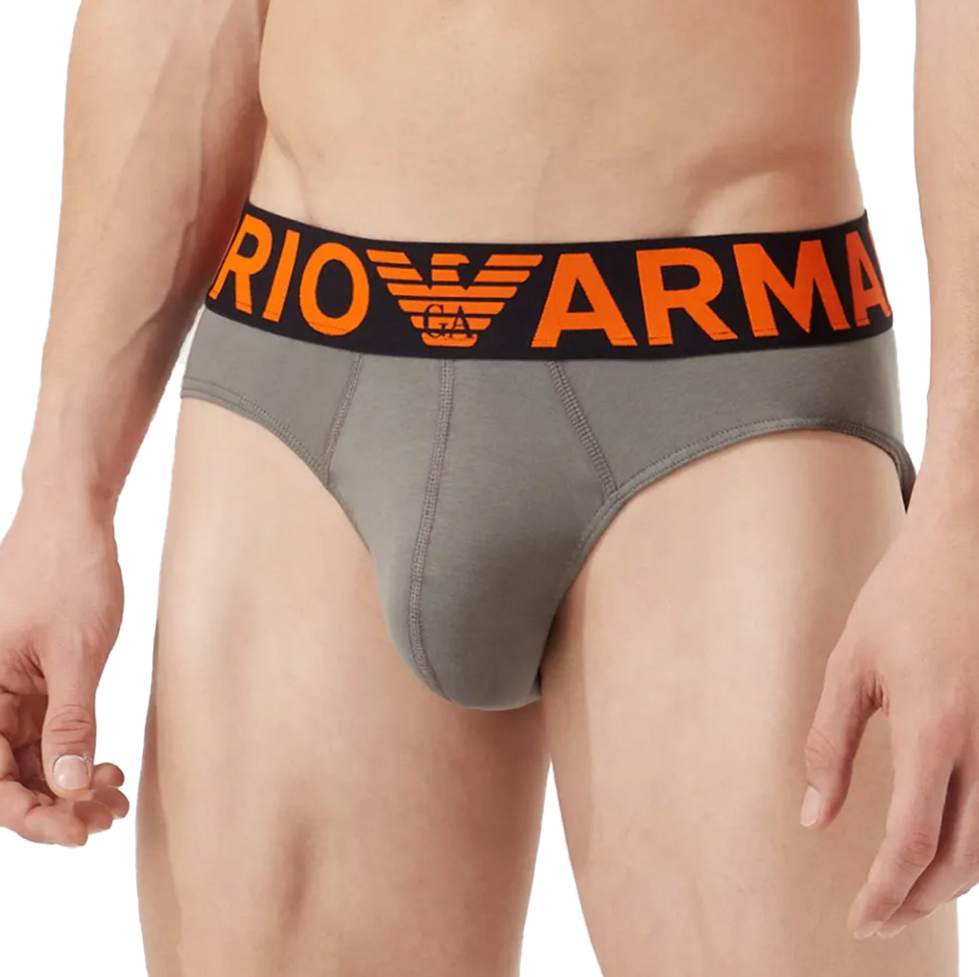 Emporio Armani Mega Logo Brief Pewter