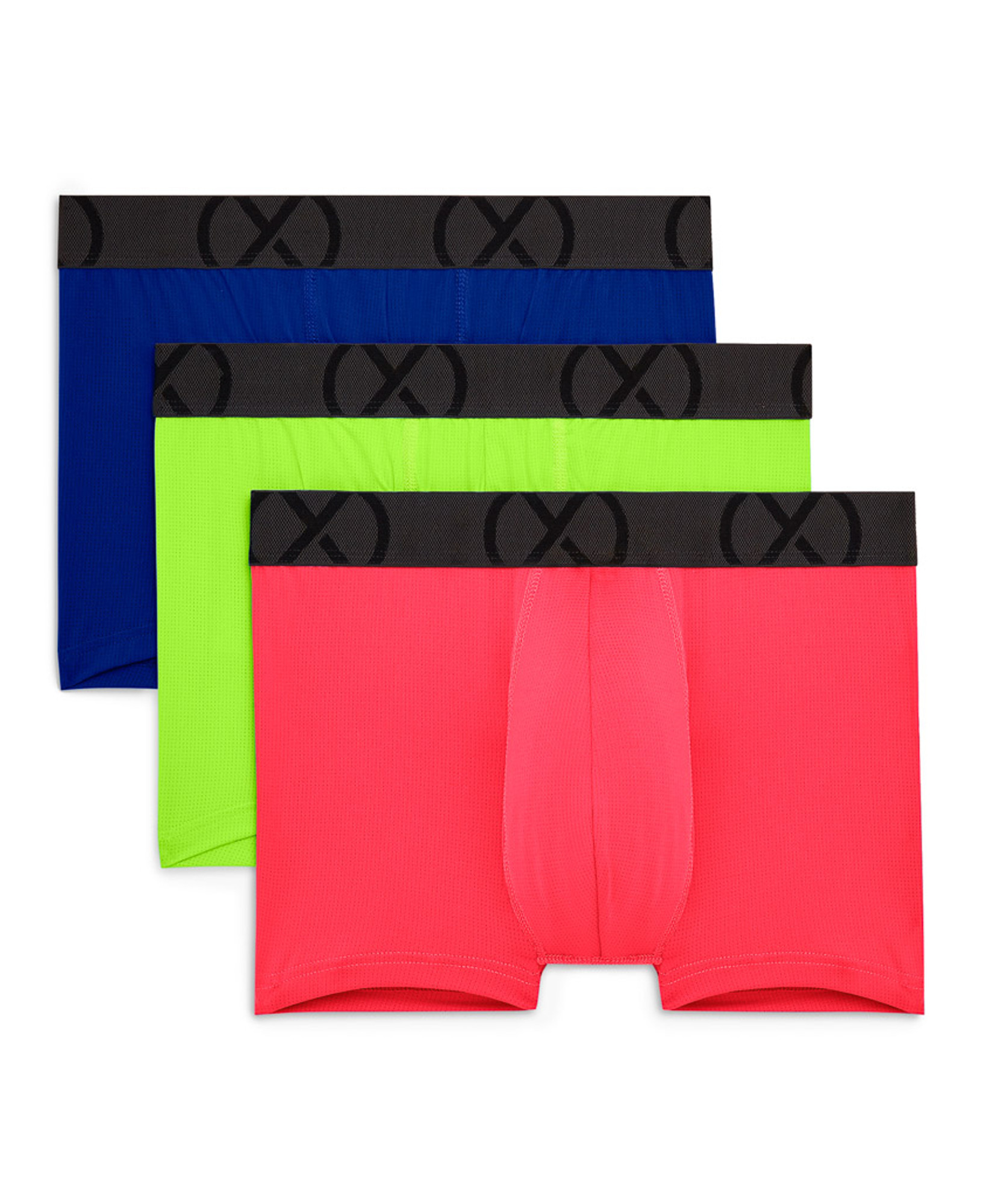 2(X)IST - (X) Sport Mesh Low Rise Trunk 3-Pack - Blue/Green/Pink -  underU4men