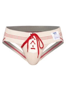 Bike Athletic - Vintage 80's Lace Up Jock  - Cream Bike Athletic - Vintage 80's Lace Up Jock  - Cream
